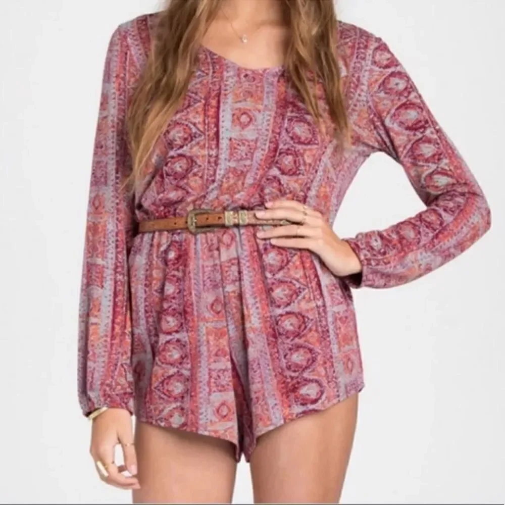 Billabong See the Sun Long Sleeve Bohemian Romper Size Small - Picture 2 of 10